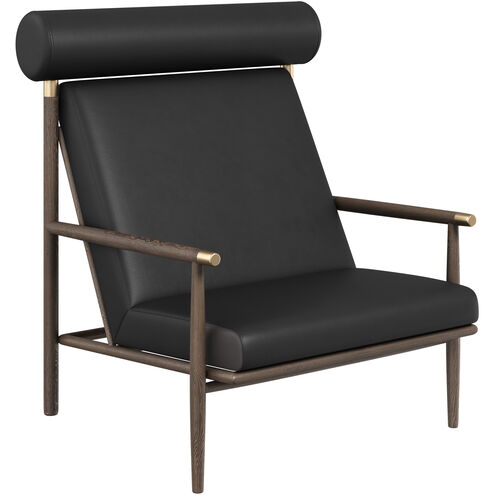 Biko Black Leather Lounge Chair
